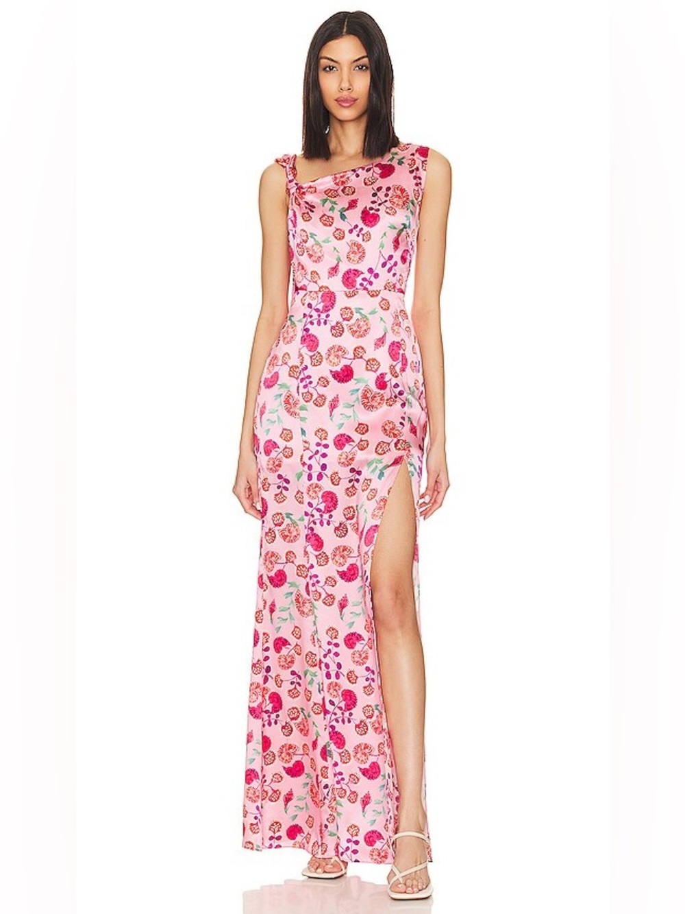 Saloni Leona floral print silk maxi dress size 10